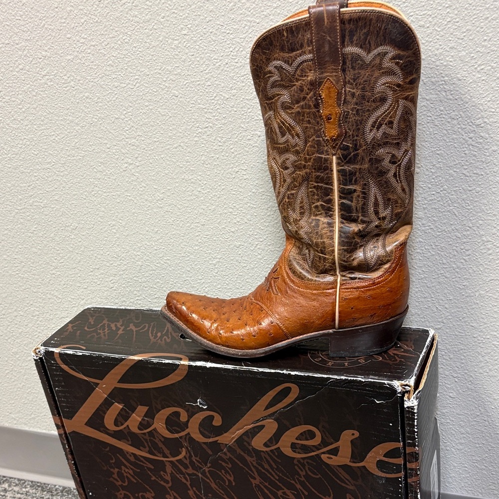 Lucchese Augusta quill ostrich boot